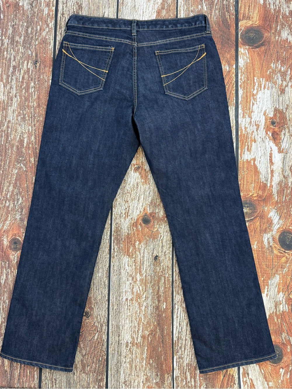 1969 GAP Women’s Curvy Straight Blue Denim Jeans, Dark Wash Size 14/32A - Picture 11 of 12